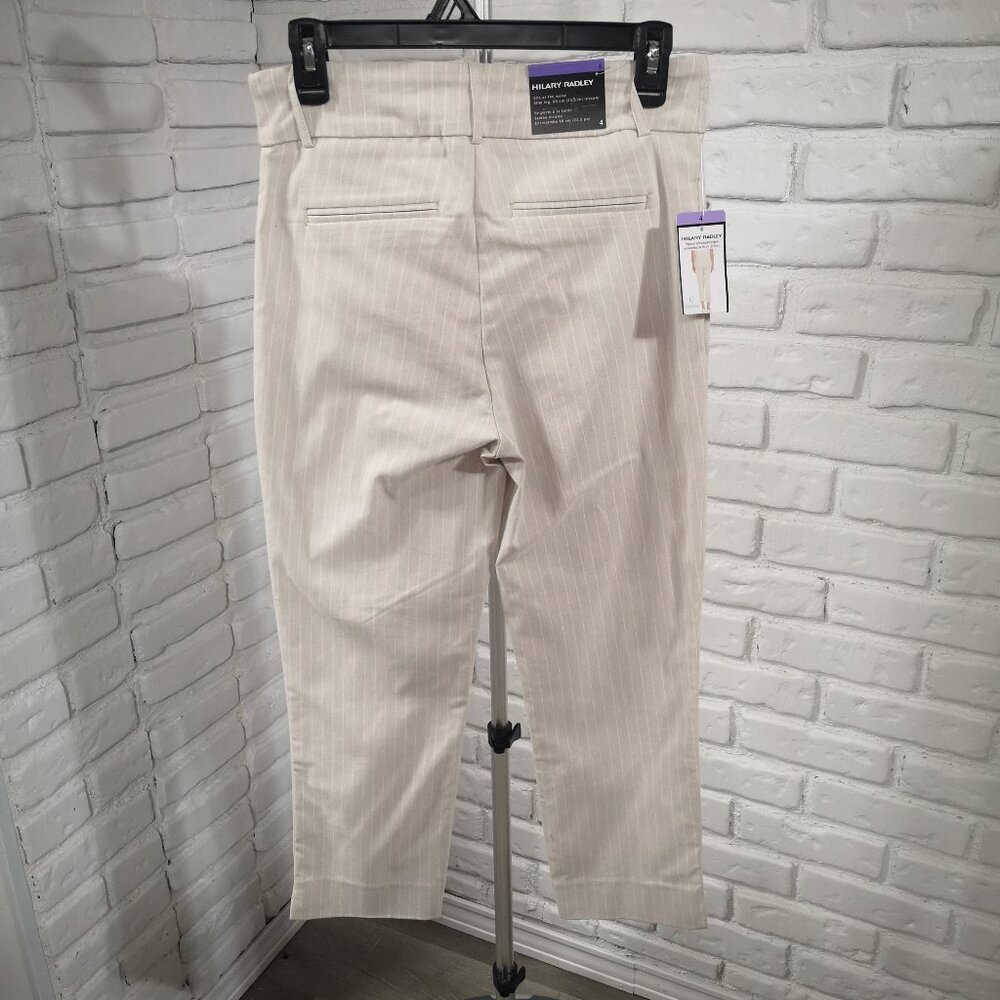 NWT Hilary Radley Ladies Size 4 Light Tan Slim Leg Pull On Style Pants - Picture 2 of 10